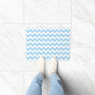Blauw zigzag, Blauwe Chevron, Geometrisch Patroon Deurmat