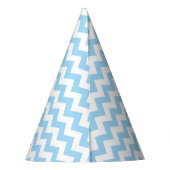 Blauw zigzag, Blauwe Chevron, Geometrisch Patroon Feesthoedjes (Achterkant)