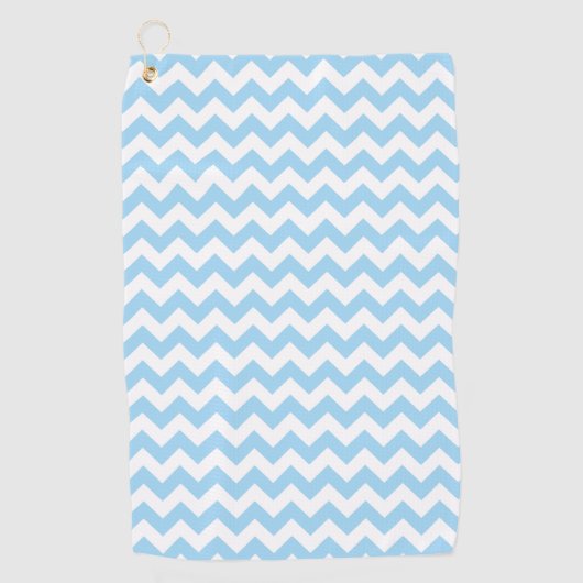 Blauw zigzag, Blauwe Chevron, Geometrisch Patroon Golfhanddoek (Voorkant)