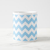 Blauw zigzag, Blauwe Chevron, Geometrisch Patroon Grote Koffiekop (Voorkant)