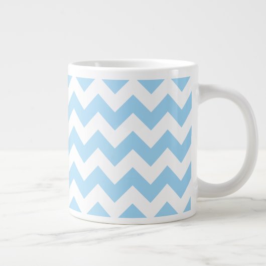 Blauw zigzag, Blauwe Chevron, Geometrisch Patroon Grote Koffiekop (Rechts)