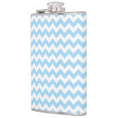 Blauw zigzag, Blauwe Chevron, Geometrisch Patroon Heupfles (Links)