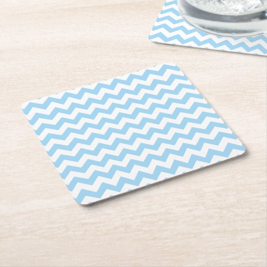 Blauw zigzag, Blauwe Chevron, Geometrisch Patroon Kartonnen Onderzetters (Schuin)