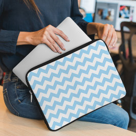 Blauw zigzag, Blauwe Chevron, Geometrisch Patroon Laptop Sleeve