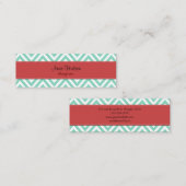 Blauw zigzag, Blauwe Chevron, Geometrisch Patroon Mini Visitekaartje (Voorkant / Achterkant)