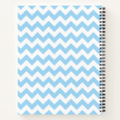 Blauw zigzag, Blauwe Chevron, Geometrisch Patroon Notitieboek (Achterkant)