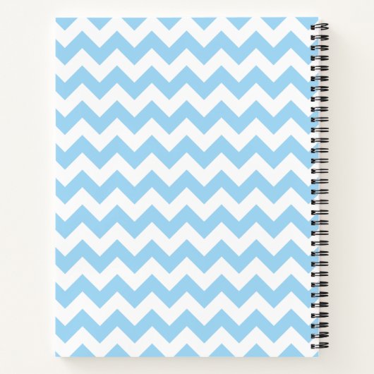 Blauw zigzag, Blauwe Chevron, Geometrisch Patroon Notitieboek (Achterkant)