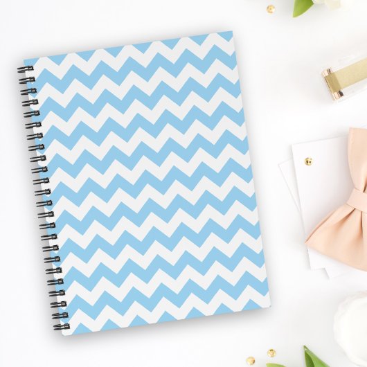 Blauw zigzag, Blauwe Chevron, Geometrisch Patroon Notitieboek