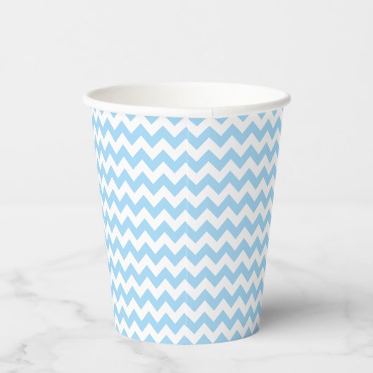 Blauw zigzag, Blauwe Chevron, Geometrisch Patroon Papieren Bekers (Rechts)