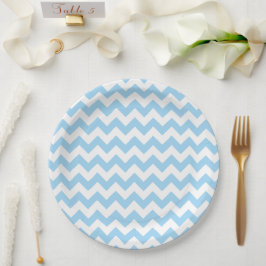 Blauw zigzag, Blauwe Chevron, Geometrisch Patroon Papieren Bordje