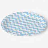 Blauw zigzag, Blauwe Chevron, Geometrisch Patroon Papieren Bordje (Gekanteld)