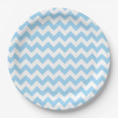 Blauw zigzag, Blauwe Chevron, Geometrisch Patroon Papieren Bordje (Voorkant)