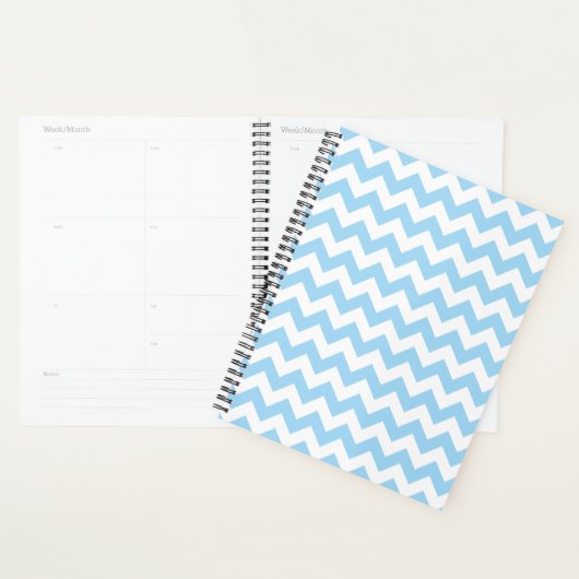 Blauw zigzag, Blauwe Chevron, Geometrisch Patroon Planner (Display)