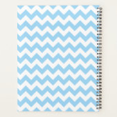 Blauw zigzag, Blauwe Chevron, Geometrisch Patroon Planner (Achterkant)