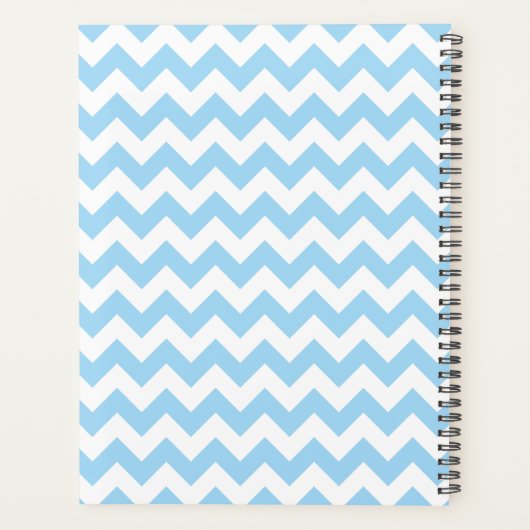 Blauw zigzag, Blauwe Chevron, Geometrisch Patroon Planner (Achterkant)