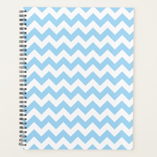 Blauw zigzag, Blauwe Chevron, Geometrisch Patroon Planner (Voorkant)