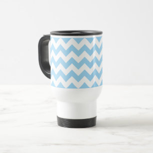 Blauw zigzag, Blauwe Chevron, Geometrisch Patroon Reisbeker