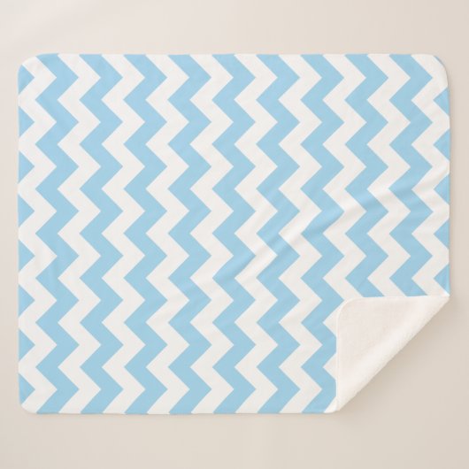 Blauw zigzag, Blauwe Chevron, Geometrisch Patroon Sherpa Deken (Voorkant (horizontaal))
