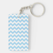 Blauw zigzag, Blauwe Chevron, Geometrisch Patroon Sleutelhanger (achterkant)