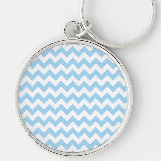 Blauw zigzag, Blauwe Chevron, Geometrisch Patroon Sleutelhanger (Voorkant)