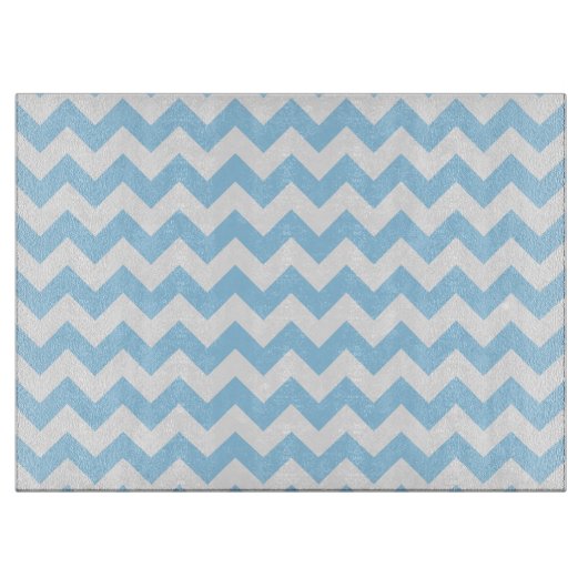 Blauw zigzag, Blauwe Chevron, Geometrisch Patroon Snijplank (Voorkant)