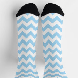 Blauw zigzag, Blauwe Chevron, Geometrisch Patroon Sokken