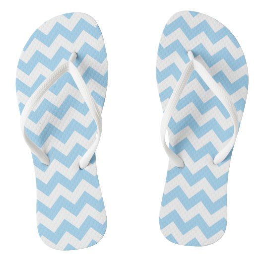 Blauw zigzag, Blauwe Chevron, Geometrisch Patroon Teenslippers (Voetbed)