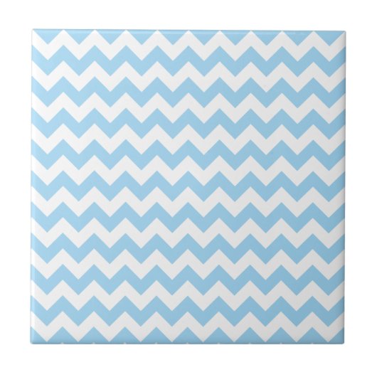 Blauw zigzag, Blauwe Chevron, Geometrisch Patroon Tegeltje (Voorkant)