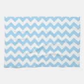 Blauw zigzag, Blauwe Chevron, Geometrisch Patroon Theedoek (Horizontaal)