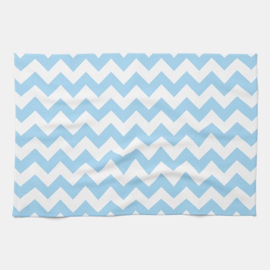 Blauw zigzag, Blauwe Chevron, Geometrisch Patroon Theedoek (Horizontaal)