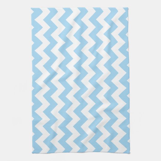 Blauw zigzag, Blauwe Chevron, Geometrisch Patroon Theedoek (Verticaal)