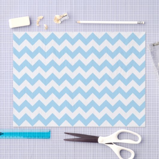 Blauw zigzag, Blauwe Chevron, Geometrisch Patroon Tissuepapier (Craft)