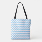 Blauw zigzag, Blauwe Chevron, Geometrisch Patroon Tote Bag (Achterkant)