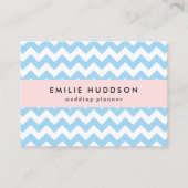 Blauw zigzag, Blauwe Chevron, Geometrisch Patroon Visitekaartje (Voorkant)