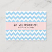 Blauw zigzag, Blauwe Chevron, Geometrisch Patroon Visitekaartje (Voorkant)