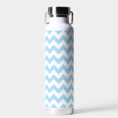 Blauw zigzag, Blauwe Chevron, Geometrisch Patroon Waterfles (Voorkant)