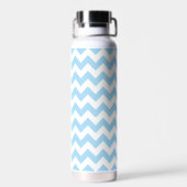 Blauw zigzag, Blauwe Chevron, Geometrisch Patroon Waterfles (Achterkant)