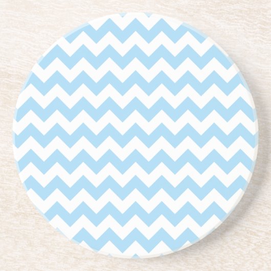 Blauw zigzag, Blauwe Chevron, Geometrisch Patroon Zandsteen Onderzetter (Voorkant)
