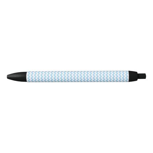 Blauw zigzag, Blauwe Chevron, Geometrisch Patroon Zwarte Inkt Pen (Voorkant)