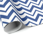 Blauw zigzag gestreepd inpakpapier (Rol Hoek)