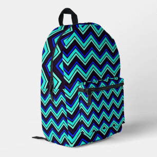 Blauw zigzag patroon met chevron bedrukte rugzak