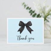 Blauw Zij Knypt De Knoop Bruidsdouche  Bedankkaart (Staand voorkant)