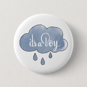 Blauw zijn een Jongen Calligrafie Het is een Jonge Ronde Button 5,7 Cm