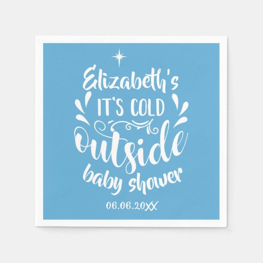 Blauw Zijn Koude Buiten Baby shower/Strooi Servet (Voorkant)