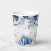 Blauw Zilver 21e verjaardag Papieren Bekers (Rechts)