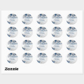 Blauw Zilver 21e verjaardag Ronde Sticker (Vel)