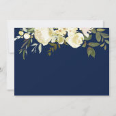 Blauw Zilver Bloemen Jongen Eerste Heilige Communi Kaart (Achterkant)