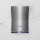 Blauw & Zilver Bloemen Print Dank u kaart (Binnen)