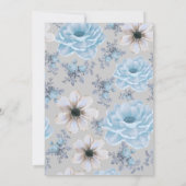 Blauw Zilver Bloemen Winter Baby shower Elegant Bo Kaart (Achterkant)