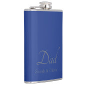 Blauw & Zilver "Dad" Vinyl verpakte fles Heupfles (Rechts)